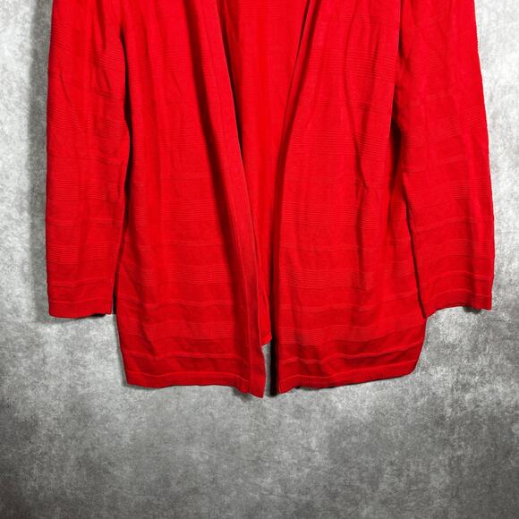 Talbots Cardigan Sweater Womens Size 3X Red Knit Long Sleeves Open Front Casual - Picture 3 of 9